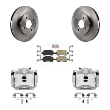 Front Disc Brake Caliper Rotor & Ceramic Pad Kit For Saturn Ion Chevrolet Cobalt Pontiac KC8-100355N