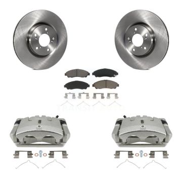 Front Disc Brake Caliper Rotors And Ceramic Pads Kit For 2009-2015 Honda Pilot KC8-100356C