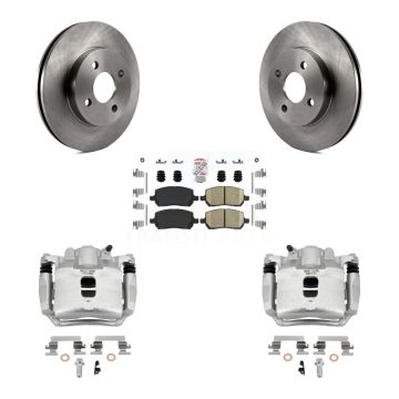 Front Disc Brake Caliper Rotor & Ceramic Pad Kit For Saturn Ion Chevrolet Cobalt Pontiac KC8-100356N