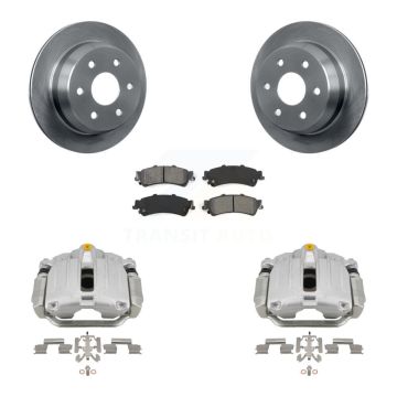 Rear Brake Caliper Rotor & Semi-Metallic Pad Kit For Chevrolet GMC Silverado 1500 Sierra KC8-100356S