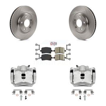 Front Brake Caliper Rotor Ceramic Pad Kit For Pontiac Pursuit 2.2L With Rear Disc Brakes KC8-100357N