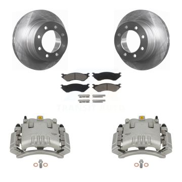 Rear Disc Brake Caliper Rotors And Ceramic Pads Kit For Dodge Ram 3500 2500 1500 KC8-100359C