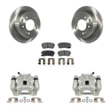 Rear Disc Brake Caliper Rotors And Ceramic Pads Kit For Kia Forte Koup Forte5 KC8-100359T