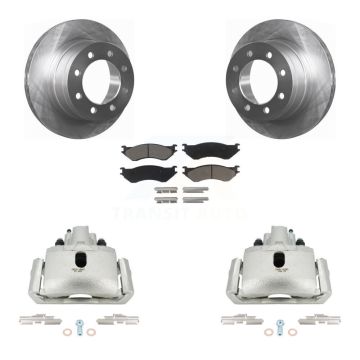 Rear Disc Brake Caliper Rotors And Ceramic Pads Kit For Dodge Ram 1500 With 8 Lug Wheels KC8-100362C