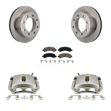 Rear Disc Brake Caliper Rotor Ceramic Pad Kit For GMC Chevrolet Savana 2500 Express 3500 KC8-100366C