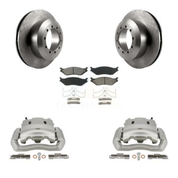 Rear Brake Caliper Rotor And Semi-Metallic Pad Kit For Ford E-550 Super Duty F-450 F-550 KC8-100366S