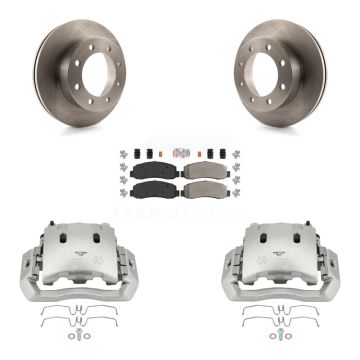Front Disc Brake Caliper Rotors And Semi-Metallic Pads Kit For Ford F-450 Super Duty KC8-100369N