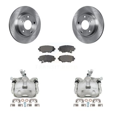 Rear Brake Caliper Rotor And Semi-Metallic Pad Kit For 2014-2016 Mazda 3 Sport 2.5L/2.0L KC8-100369P
