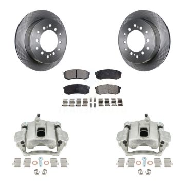 Rear Brake Caliper Rotors Semi-Metallic Pad Kit For 2010-2022 Toyota 4Runner Lexus GX460 KC8-100371P