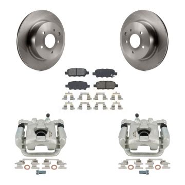 Rear Disc Brake Caliper Rotors And Semi-Metallic Pads Kit For 2019-2022 Nissan Maxima KC8-100371S