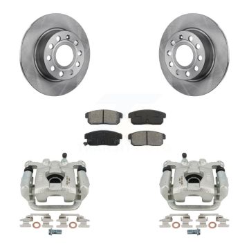 Rear Disc Brake Caliper Rotors & Semi-Metallic Pad Kit For 2003 Nissan Maxima From 01 03 KC8-100372S