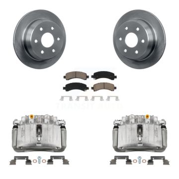Rear Disc Brake Caliper Rotors And Ceramic Pad Kit For 2002 Chevrolet Avalanche 1500 4WD KC8-100374C