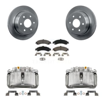 Rear Disc Brake Caliper Rotors And Ceramic Pads Kit For 2002 Chevrolet Suburban 1500 4WD KC8-100375C