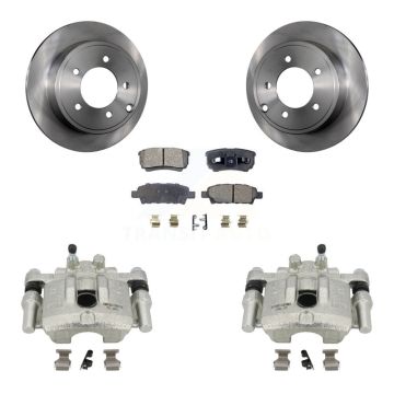 Rear Brake Caliper Rotors Semi-Metallic Pad Kit For Jeep Mitsubishi Lancer Patriot Dodge KC8-100375P