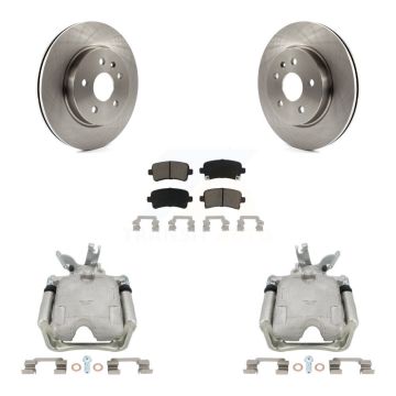 Rear Brake Caliper Rotors & Ceramic Pad Kit For Chevrolet Malibu With 17" Factory Wheels KC8-100377C