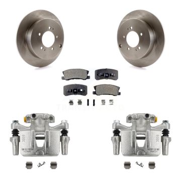 Rear Disc Brake Caliper Rotors And Semi-Metallic Pad Kit For Mitsubishi Lancer Outlander KC8-100377P