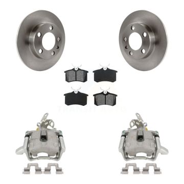 Rear Disc Brake Caliper Rotors And Semi-Metallic Pads Kit For Volkswagen Jetta KC8-100380S