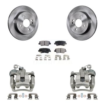 Rear Disc Brake Caliper Rotors And Semi-Metallic Pads Kit For 2012-2016 Hyundai Accent KC8-100381P