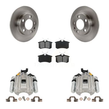 Rear Disc Brake Caliper Rotors And Semi-Metallic Pads Kit For Volkswagen Jetta Golf City KC8-100382S