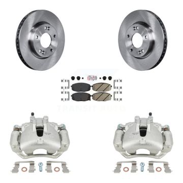 Front Disc Brake Caliper Rotors And Ceramic Pads Kit For Kia Forte Koup Forte5 2.0L KC8-100383N