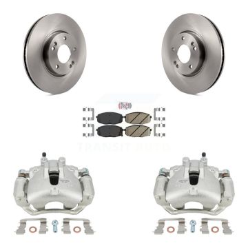 Front Disc Brake Caliper Rotors And Ceramic Pads Kit For Kia Forte5 2.0L KC8-100384N