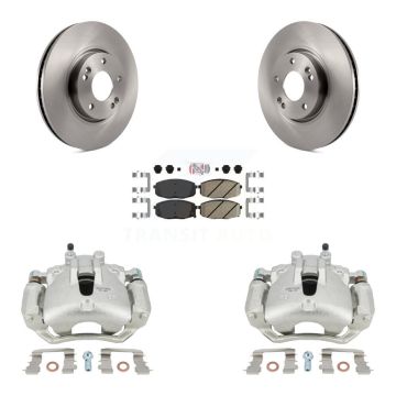 Front Disc Brake Caliper Rotors And Ceramic Pads Kit For Kia Forte5 2.0L KC8-100385N