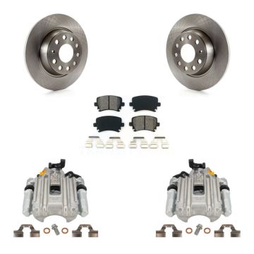 Rear Disc Brake Caliper Rotors And Semi-Metallic Pads Kit For Volkswagen Jetta KC8-100385S
