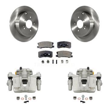 Rear Disc Brake Caliper Rotors And Semi-Metallic Pads Kit For Mitsubishi Endeavor KC8-100388P