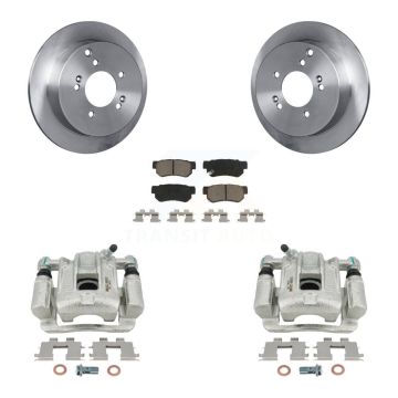 Rear Disc Brake Caliper Rotors And Ceramic Pads Kit For 2001-2006 Hyundai Santa Fe KC8-100390C