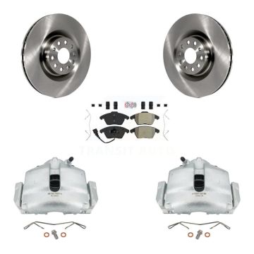 Front Brake Caliper Rotors & Semi-Metallic Pad Kit For Volkswagen CC GTI Audi A3 Quattro KC8-100391N