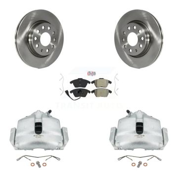 Front Disc Brake Caliper Rotors Semi-Metallic Pad Kit For Volkswagen GTI Audi A3 Quattro KC8-100392N
