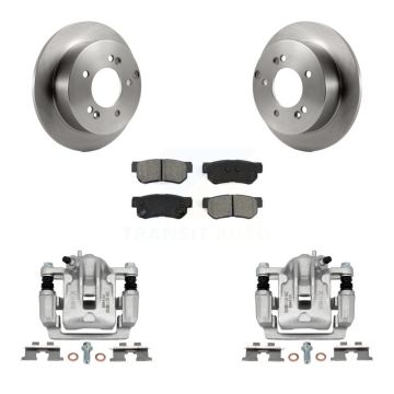 Rear Brake Caliper Rotors & Semi-Metallic Pad Kit For Hyundai Sonata Kia Optima Magentis KC8-100392S