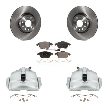 Front Brake Caliper Rotor Ceramic Pad Kit For Volkswagen Jetta Beetle GTI Audi Eos CC A3 KC8-100392T