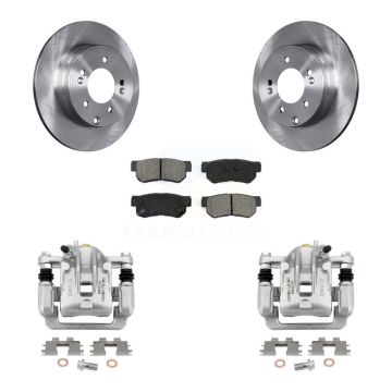 Rear Disc Brake Caliper Rotors And Semi-Metallic Pads Kit For Hyundai Sonata 3.3L KC8-100393S