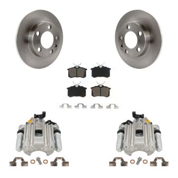 Rear Disc Brake Caliper Rotors And Ceramic Pads Kit For Volkswagen Jetta Golf City KC8-100394C