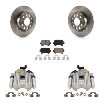 Rear Disc Brake Caliper Rotors And Ceramic Pads Kit For Volkswagen Jetta KC8-100396C