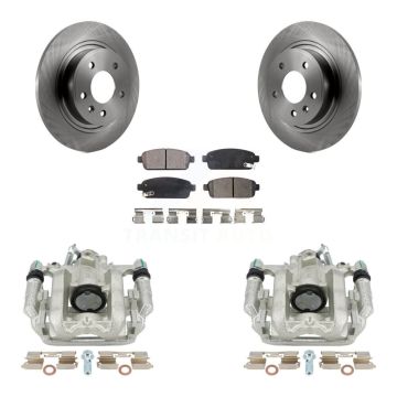 Rear Disc Brake Caliper Rotors And Semi-Metallic Pad Kit For 2013 Chevrolet Cruze LT/LTZ KC8-100396P