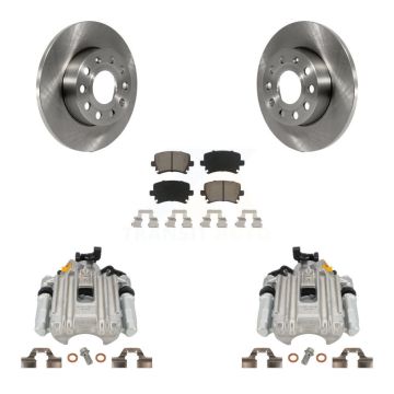 Rear Disc Brake Caliper Rotors And Ceramic Pads Kit For Volkswagen Jetta KC8-100397C