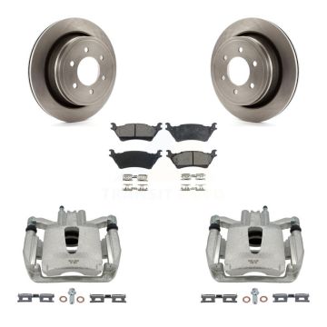 Rear Disc Brake Caliper Rotors And Semi-Metallic Pads Kit For Ford F-150 KC8-100399P