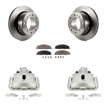 Rear Disc Brake Caliper Rotors Semi-Metallic Pad Kit For 2012 Ram 1500 With 8 Lug Wheels KC8-100400P