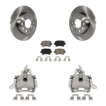 Rear Disc Brake Caliper Rotors And Ceramic Pads Kit For Volkswagen Jetta Rabbit KC8-100401C
