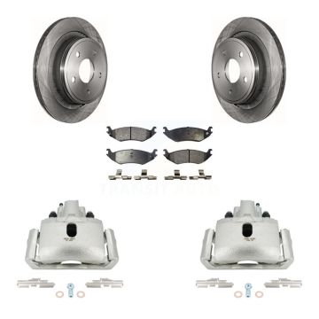 Rear Disc Brake Caliper Rotors And Semi-Metallic Pads Kit For Dodge Ram 1500 KC8-100402P