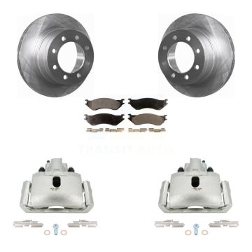 Rear Disc Brake Caliper Rotor Semi-Metallic Pad Kit For Dodge Ram 1500 With 8 Lug Wheels KC8-100403P