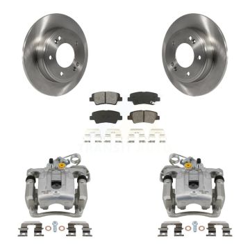 Rear Disc Brake Caliper Rotors And Semi-Metallic Pads Kit For Hyundai Elantra Coupe KC8-100405S