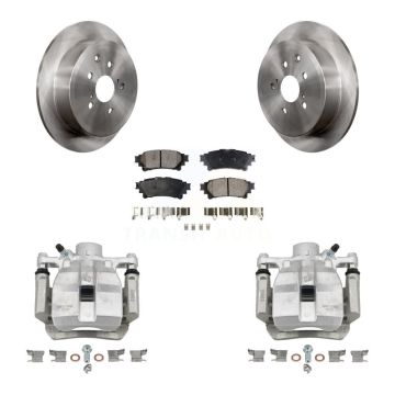 Rear Disc Brake Caliper Rotor Semi-Metallic Pad Kit For Toyota Sienna Lexus RX350 RX450h KC8-100406P