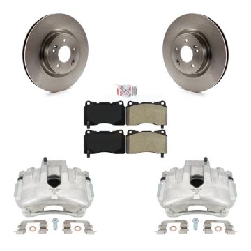 Front Disc Brake Caliper Rotors And Semi-Metallic Pads Kit For Hyundai Genesis Coupe KC8-100407N