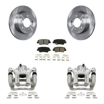 Rear Disc Brake Caliper Rotors And Semi-Metallic Pads Kit For Hyundai Sonata Kia Optima KC8-100407S