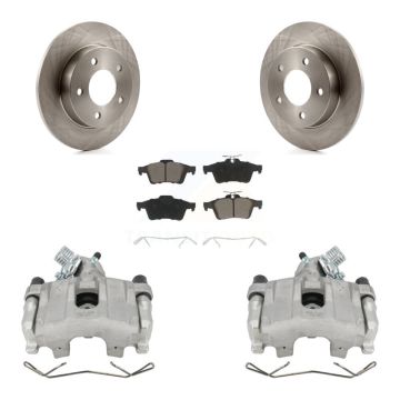 Rear Disc Brake Caliper Rotors And Ceramic Pads Kit For Mazda 3 Sport KC8-100408C