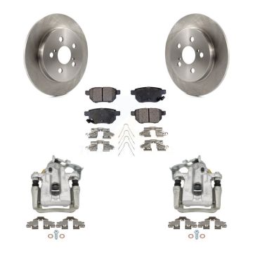 Rear Disc Brake Caliper Rotors And Semi-Metallic Pads Kit For Toyota Prius Plug-In KC8-100408P