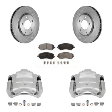 Front Brake Caliper Rotors Ceramic Pad Kit For 2006 Dodge Grand Caravan Drum rear brakes KC8-100408T